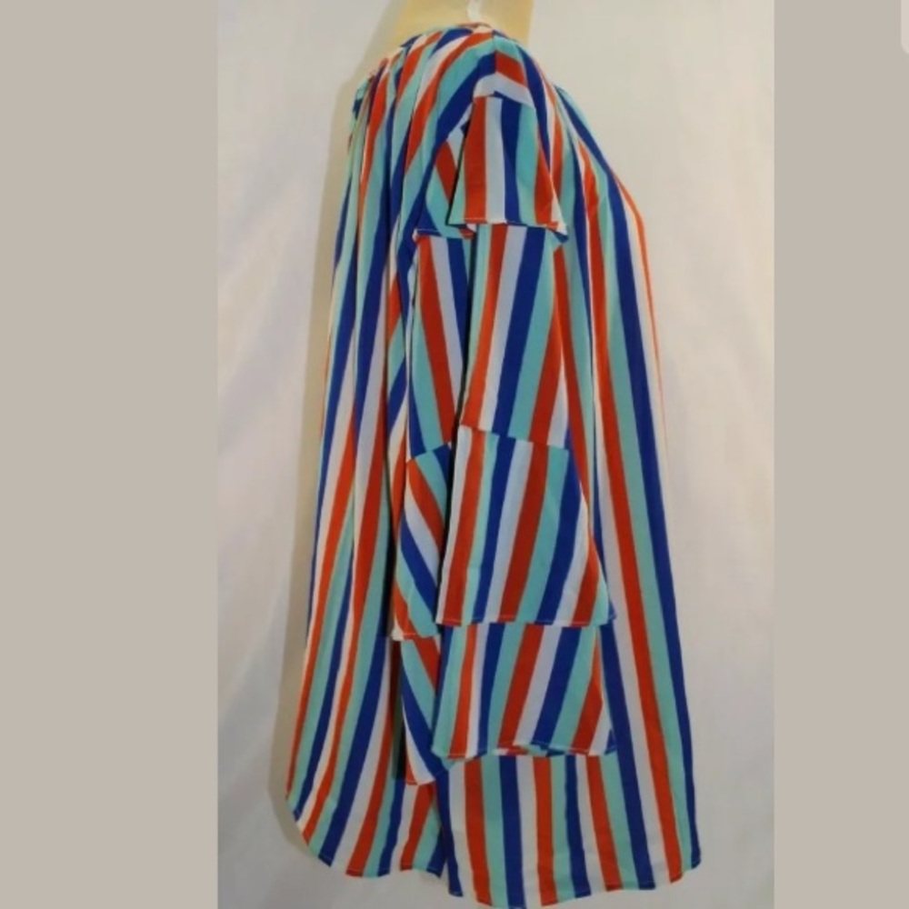 Suzanne Betro Electric Blue&Orange Stripe Tiered - Picture 2 of 4